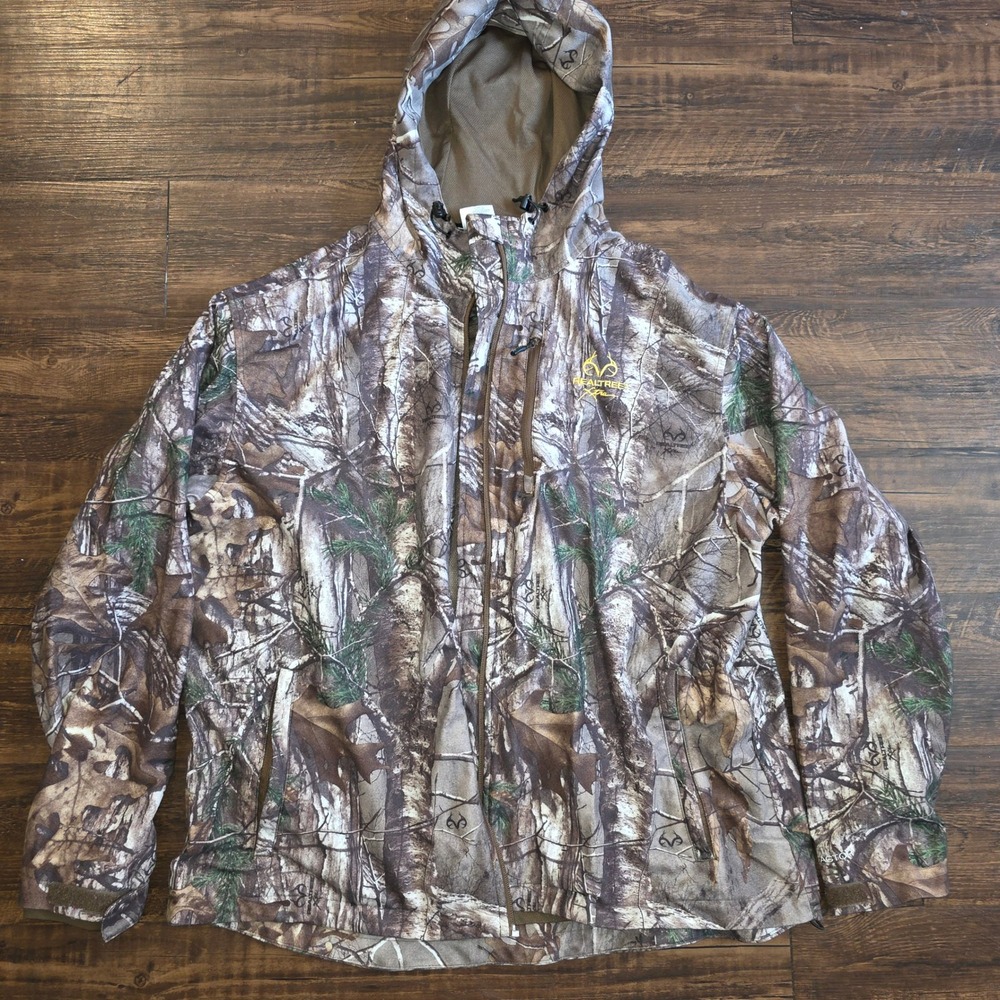 Realtree Xtra Scent Factor Hunting Jacket Men's XL Camo Hooded Full Zip WJ819